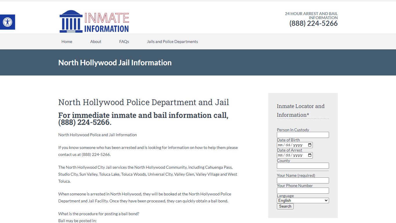 North Hollywood Jail Information | Inmate Information