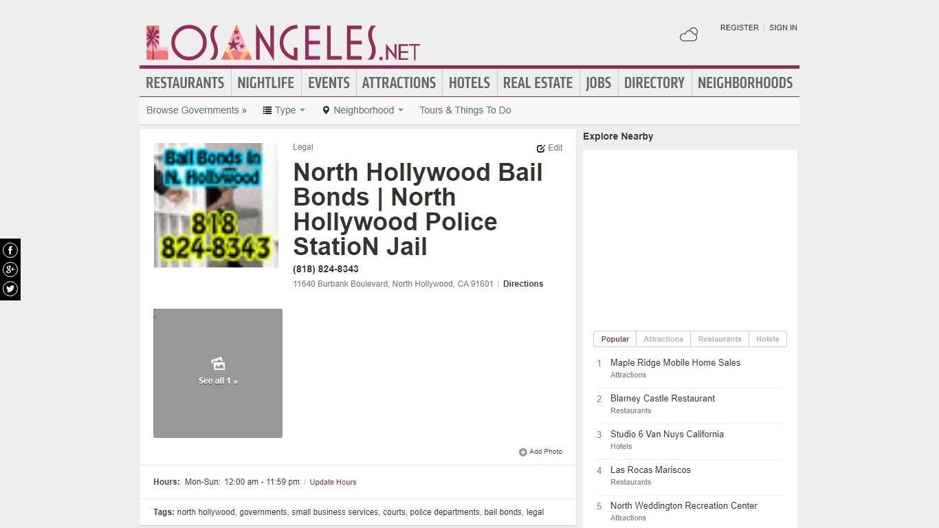 North Hollywood Bail Bonds | North Hollywood Police StatioN‎ Jail